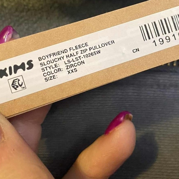 NEW SKIMS boyfriend fleece oversized Half-Zip pullover - Picture 7 of 9